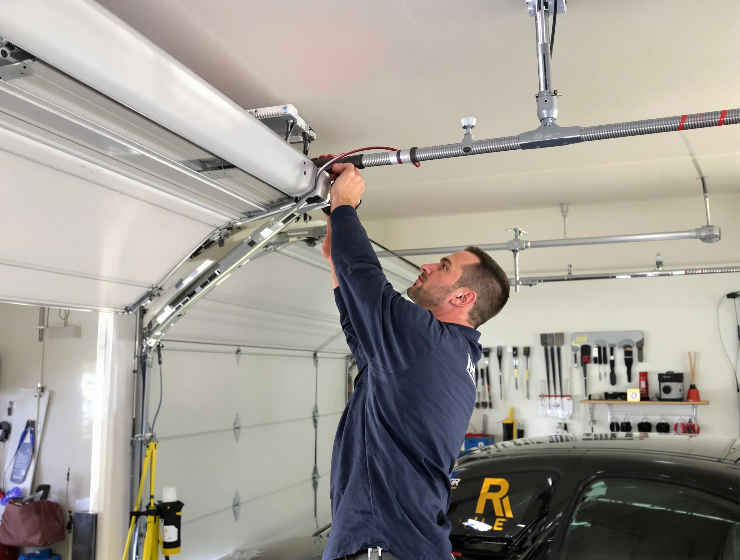 West Deer Garage Door Repair technician performing garage door cable repair in West Deer