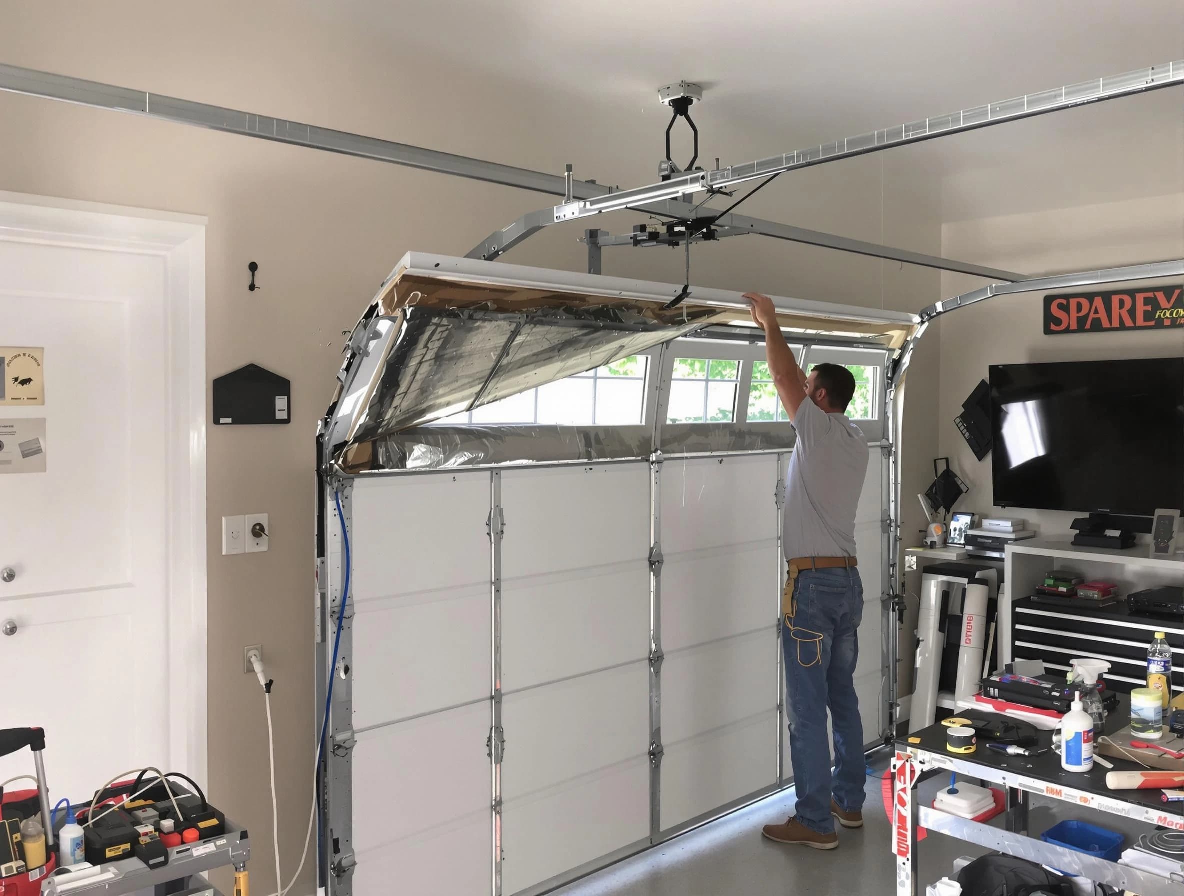 Garage door section replacement by West Deer Garage Door Repair in West Deer
