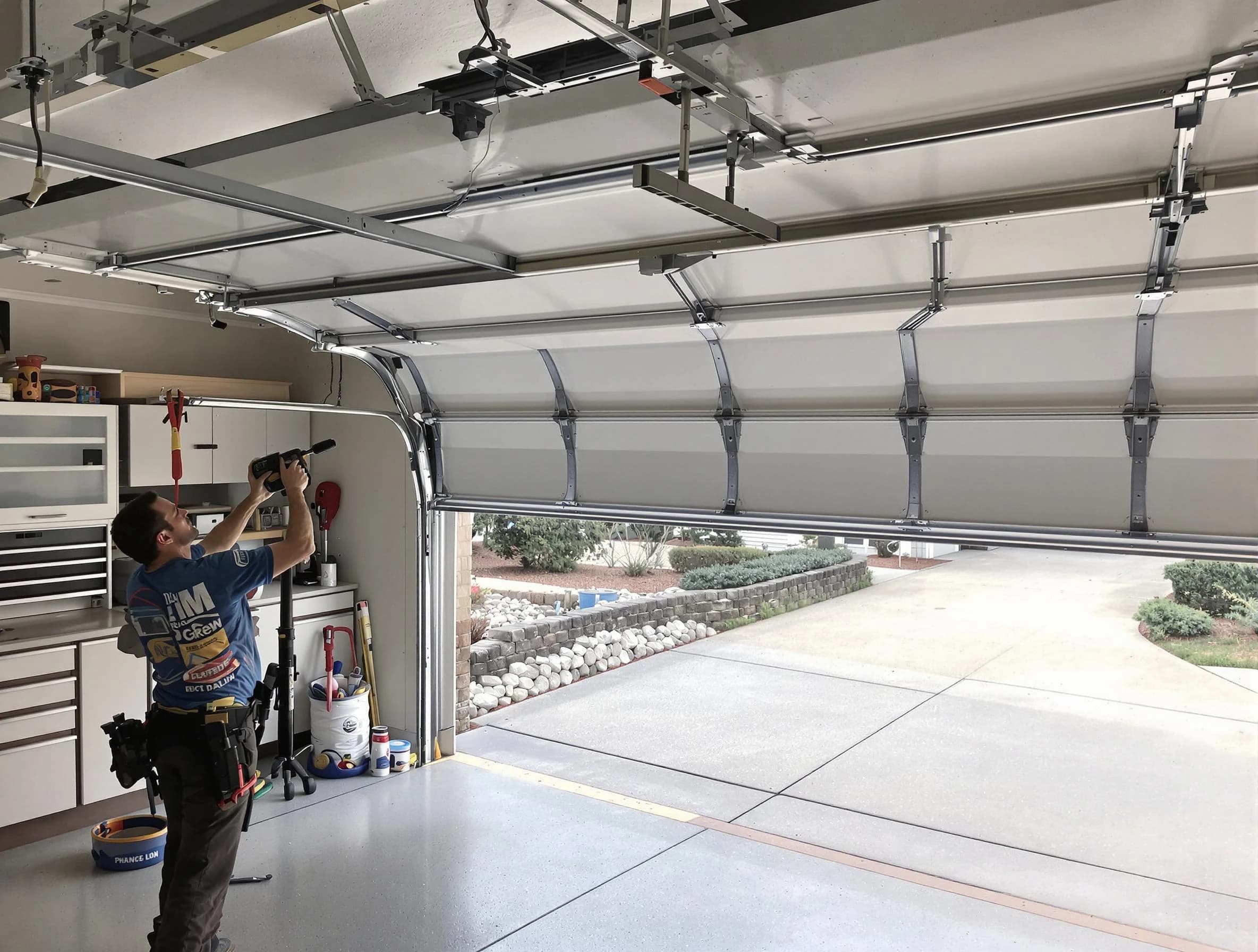 Garage door track repair service by West Deer Garage Door Repair in West Deer