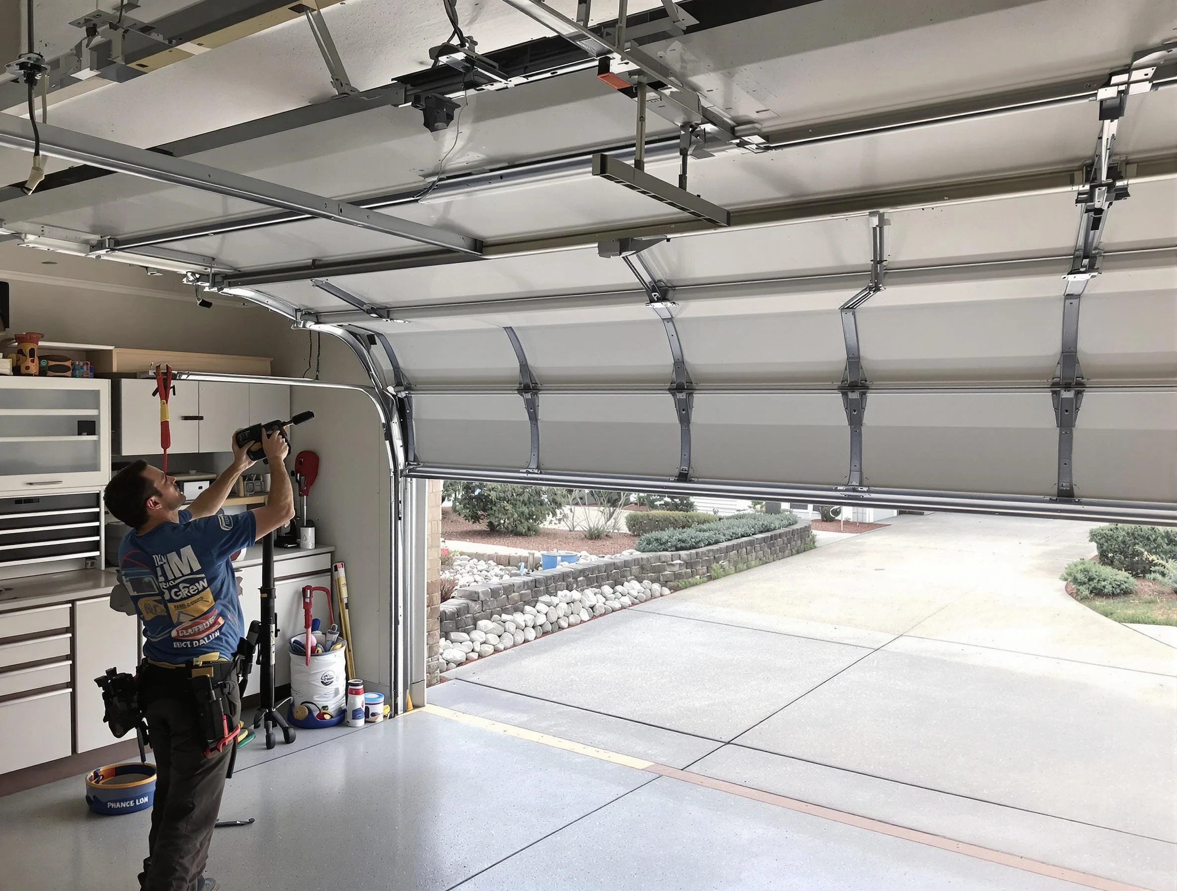 Garage door track repair service by West Deer Garage Door Repair in West Deer